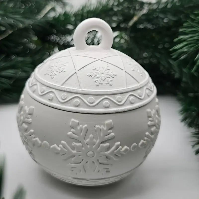 NA113MS - Molde Silicone Pote Velas Flocos de Neve - 2 Peças