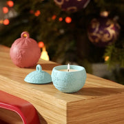 NA113MS - Molde Silicone Pote Velas Flocos de Neve - 2 Peças