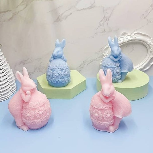 P006MS - Molde de silicone - Ovo da Páscoa Coelho / Coelha