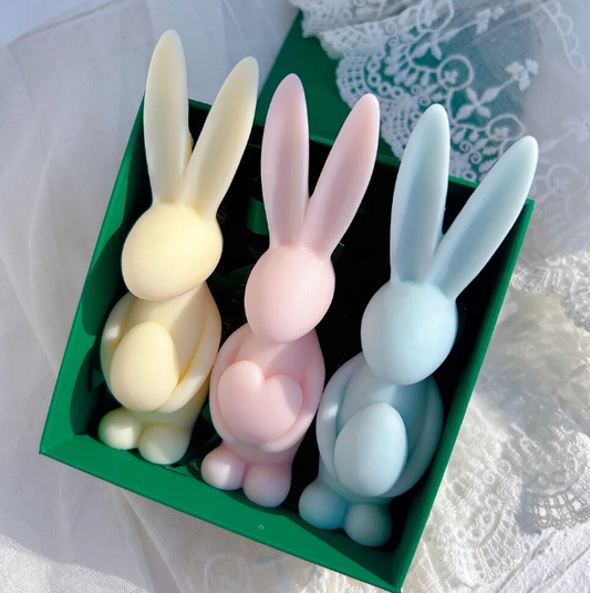 P013MS - Molde de silicone - Coelho da Páscoa Coração|Ovo