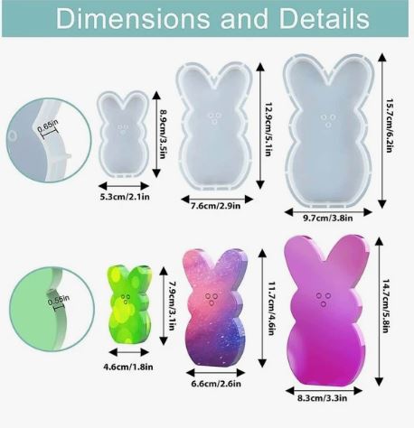 P018MS- Molde - Conjunto 3 Coelhos da Páscoa