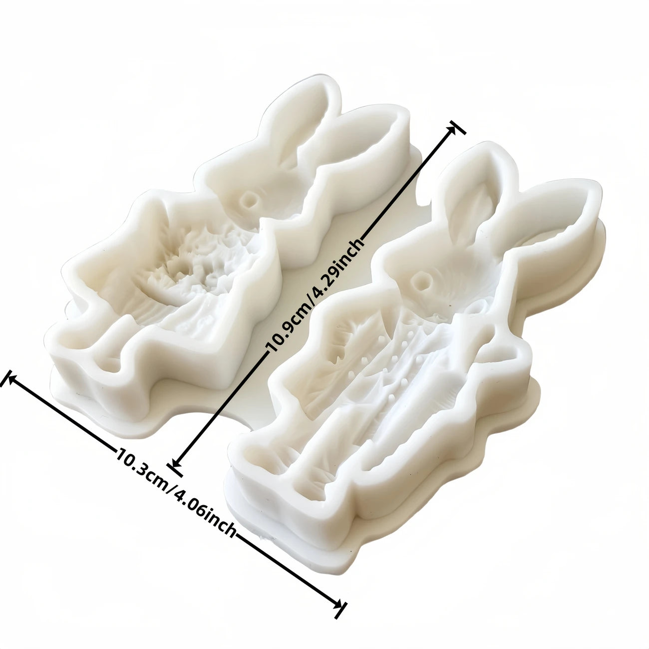 P023MS- Casal de Coelhos 3D Páscoa - Molde de Silicone