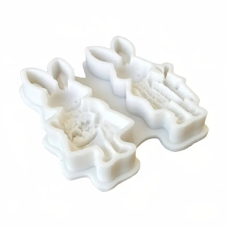 P023MS- Casal de Coelhos 3D Páscoa - Molde de Silicone