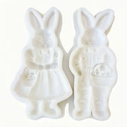 P024MS- Dois Coelhos Páscoa - Molde de Silicone