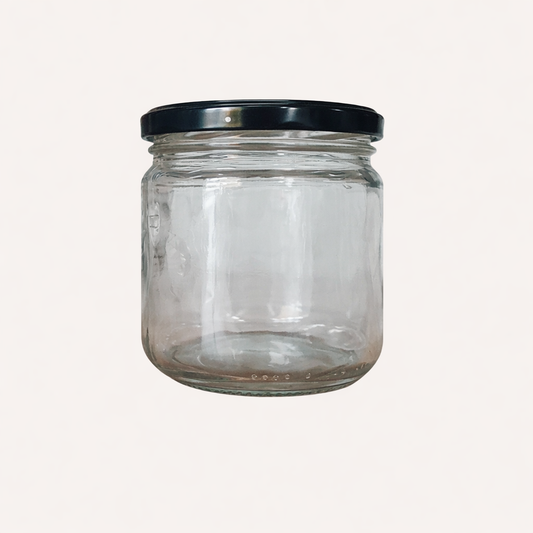 | Boião Vidro Transparente Compota c/ Tampa Preta