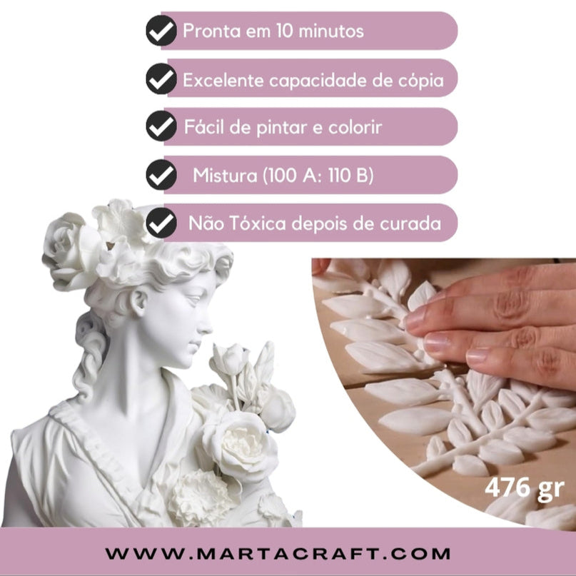 Resina de poliuretano branca POLYWHITE - 500g/1KG