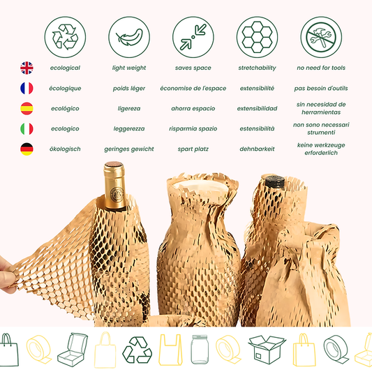 Rolo de Papel Kraft Favo 20cm x 25mts