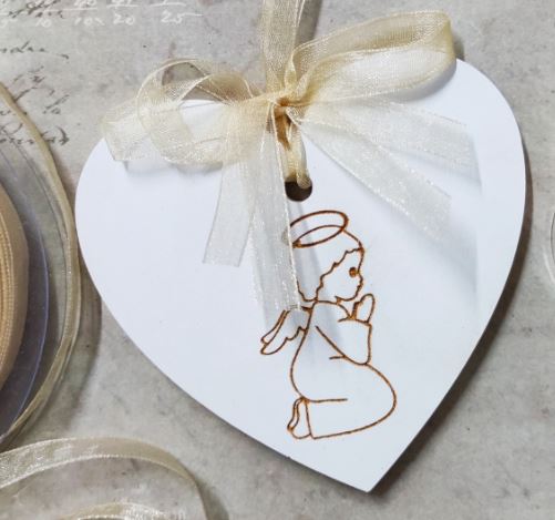 MF024MS - Placa Pingente Molde - coração com menino anjo