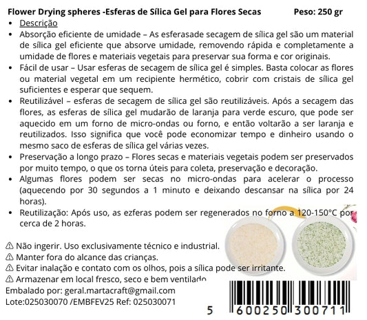 RV Flower Drying Spheres - Esferas de Sílica Gel para Flores Secas