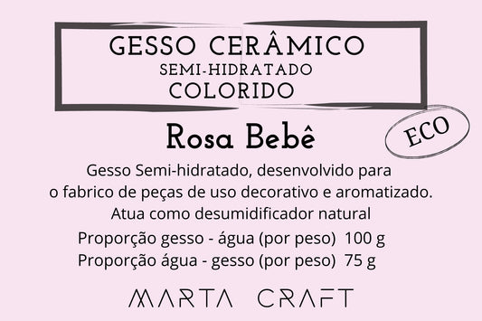 Gesso Cerâmico Semi-Hidratado (Eco) - Rosa Bebê - MARTA CRAFT