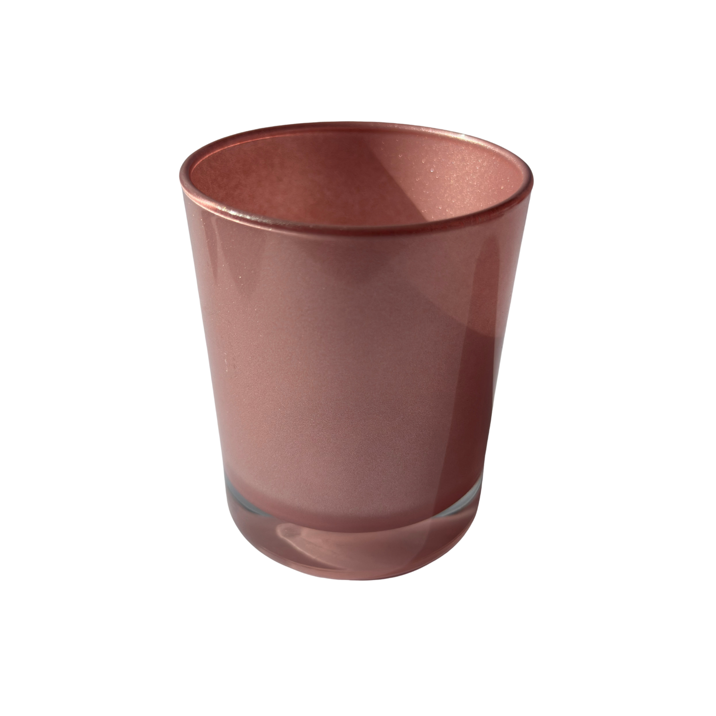 Copo Vidro Rosa Brilhante Mate C/Fundo Alto - 180 ml