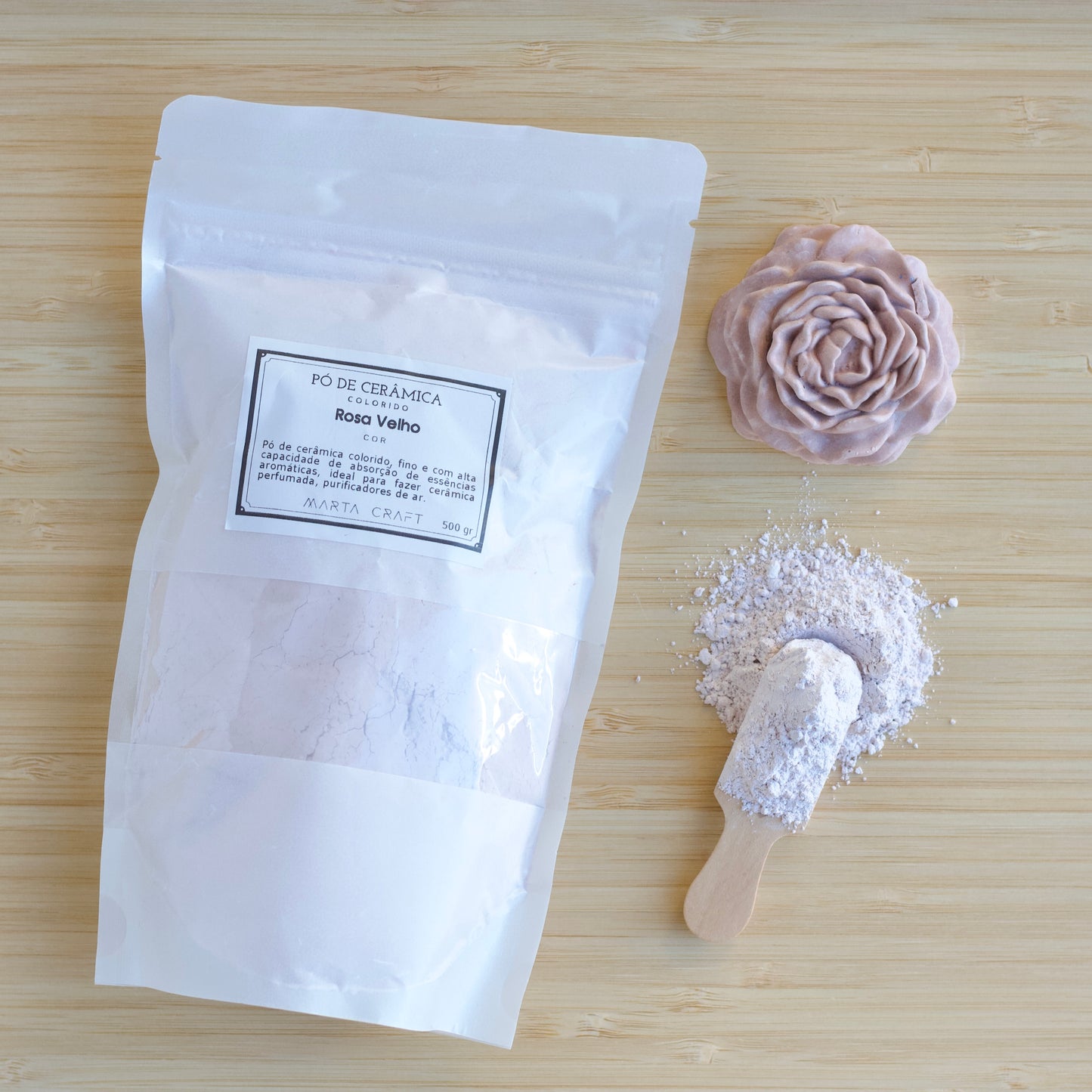 Pó Cerâmico Colorido - COR- Rosa Velho - 500g /2.5 kg - MARTA CRAFT