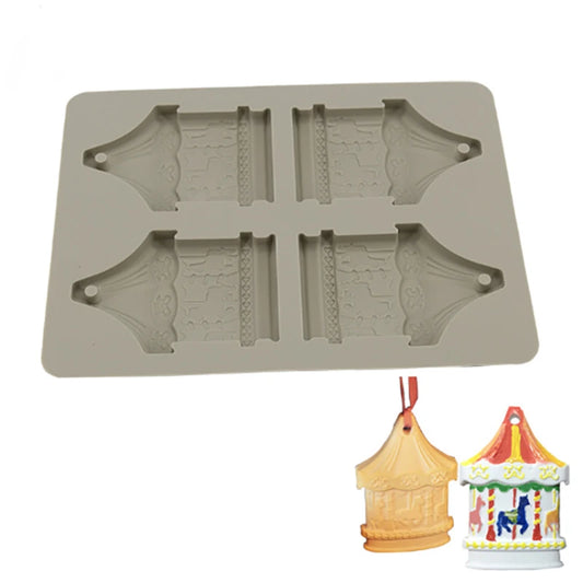 FC091MS -Molde de Silicone 4 cavidade carrossel