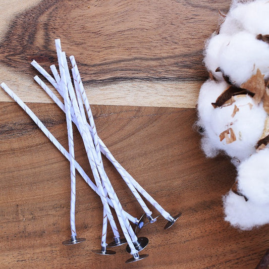 RV Pavio - Mechas de Algodão Encerado e Celulose 12cm - pack de 10 unidades