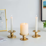 Suporte para Velas Dupla Face em Metal Dourado (Latão)