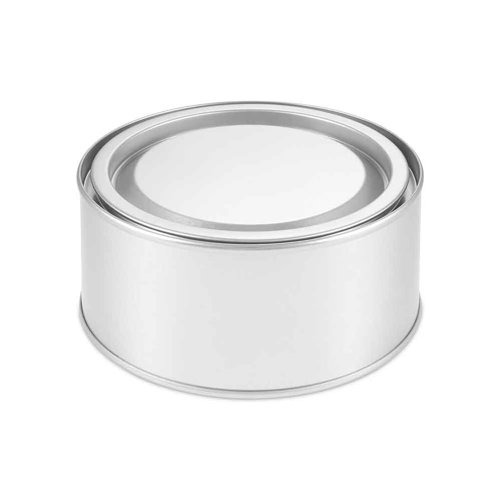 Lata de Metal Redonda Baixa Vazia  com tampa de pressão - 180 ml / 300 ml / 600 ml
