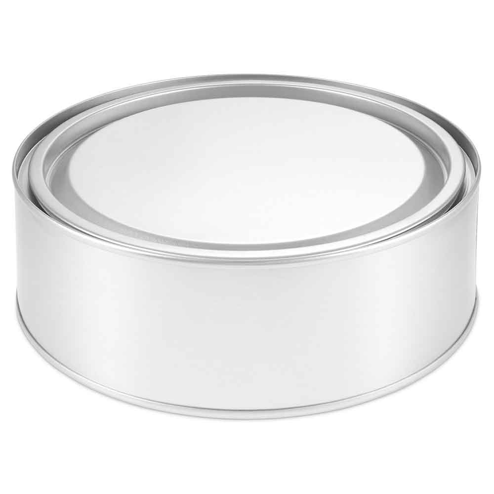 Lata de Metal Redonda Baixa Vazia  com tampa de pressão - 180 ml / 300 ml / 600 ml