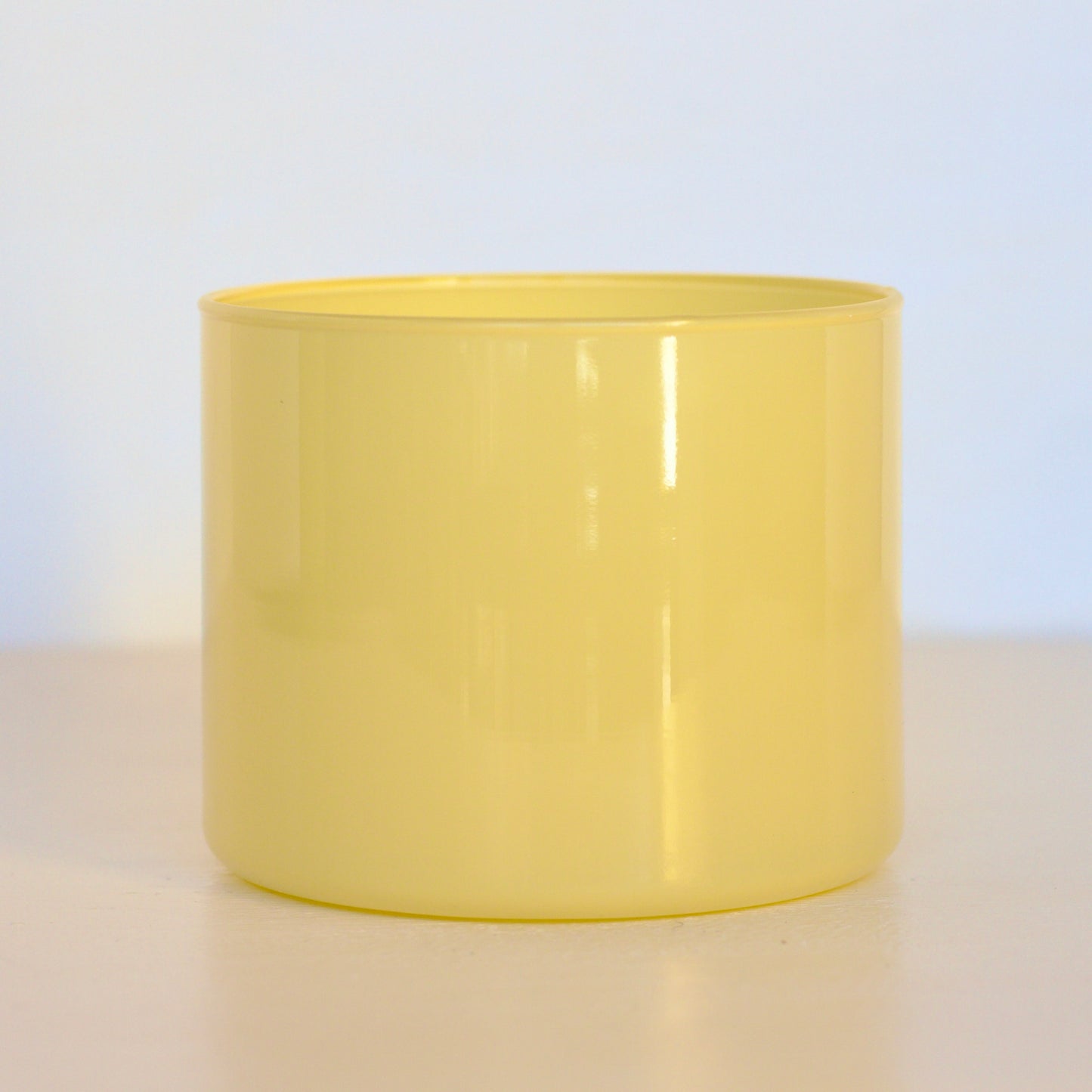| Pote de Vidro Boca Larga 100*80mm Amarelo