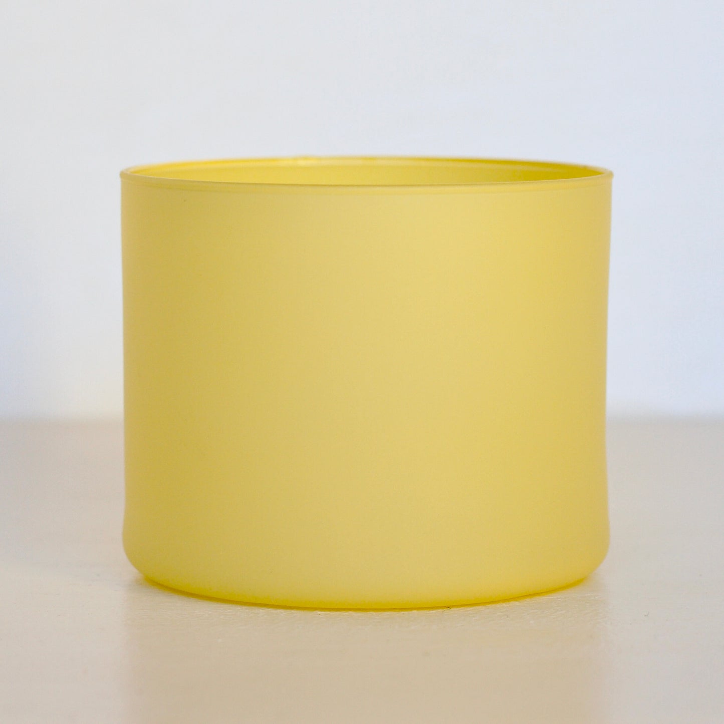 | Pote de Vidro Boca Larga 100*80mm Amarelo