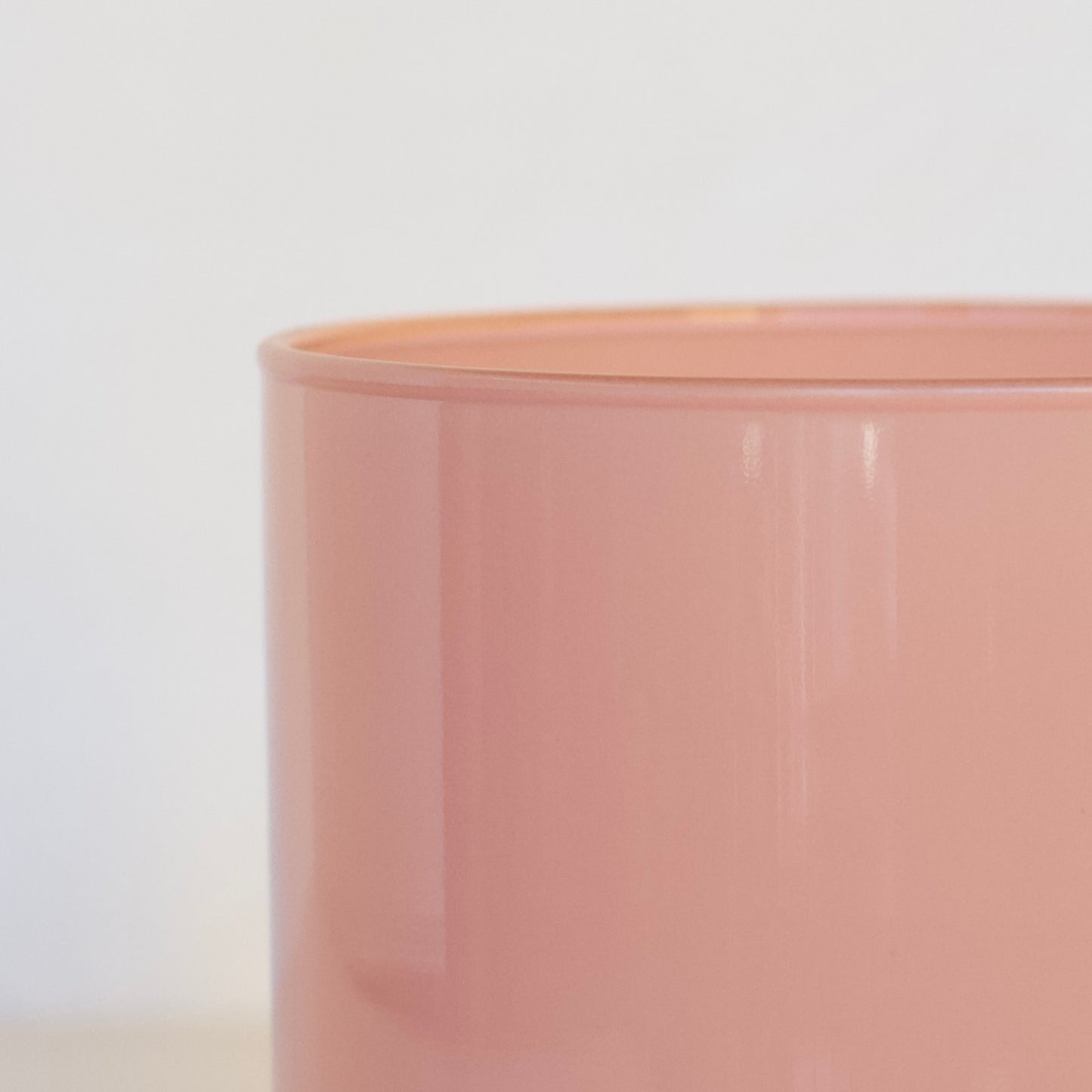 | Pote de Vidro Boca Larga 100*80mm Rosa