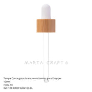 Tampa Conta-gotas para Dropper 100ml - rosca 18 - Bambu/Branco/Ouro/preto