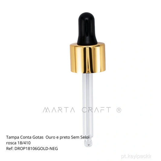Tampa Conta-gotas para Dropper 100ml - rosca 18 - Bambu/Branco/Ouro/preto