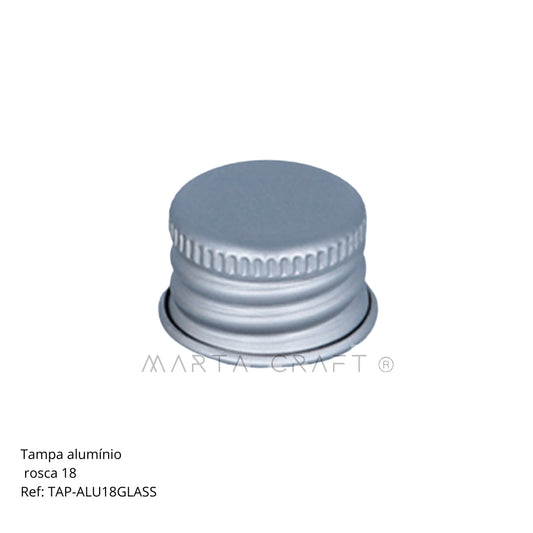 Tampa metal alumínio- prata/dourado - rosca 18