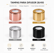 Tampa de Alumínio 24/410 para Difusor Mikado com Obturador