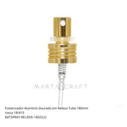 Tampa Pulverizador Alumínio 18/410 em Relevo Tube 180mm - Prata/Dourado