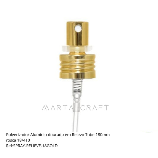 Tampa Pulverizador Alumínio 18/410 em Relevo Tube 180mm - Prata/Dourado