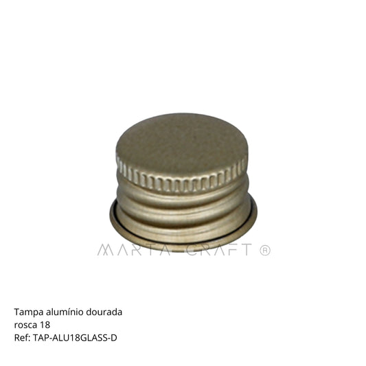 Tampa metal alumínio- prata/dourado - rosca 18