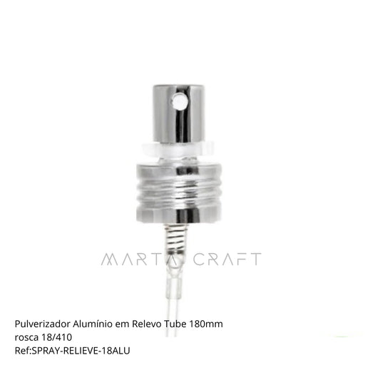 Tampa Pulverizador Alumínio 18/410 em Relevo Tube 180mm - Prata/Dourado