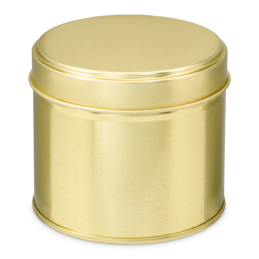 Lata com costura lateral soldada redonda em dourado - 250 mL