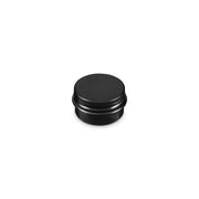 Recipiente redondo de lata de alumínio com tampa de rosca revestida- Preta  (5 ml)