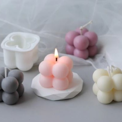 V006MS Molde Velas Forma Cubo - Bolas Pequenas
