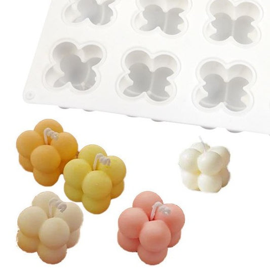 V006MS Molde Velas Forma Cubo - Bolas Pequenas