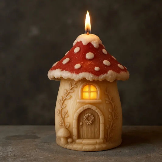 V007MS Molde Silicone Vela Casa de Cogumelo