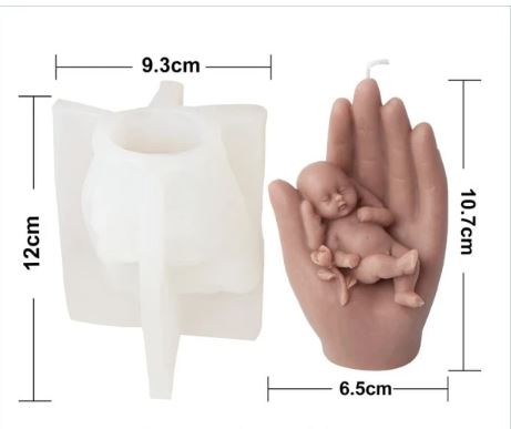 V026MS - Molde -Velas - Mão Bebe Amor