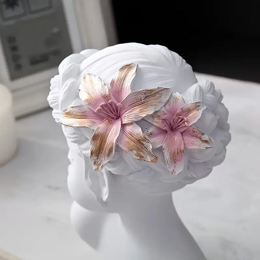 V033MS- Molde Silicone Vela Menina c/ Flor no Cabelo