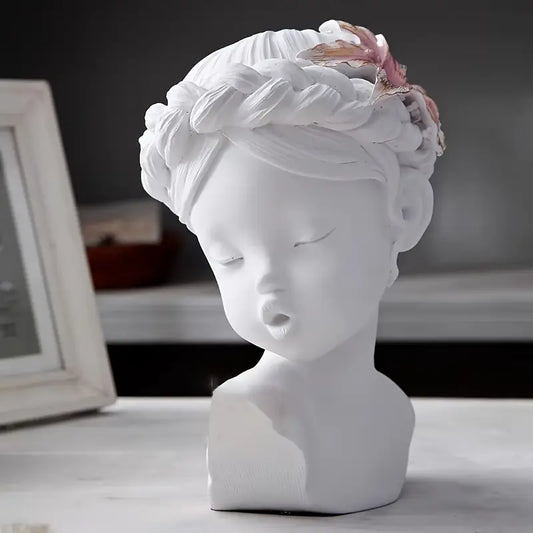 V033MS- Molde Silicone Vela Menina c/ Flor no Cabelo