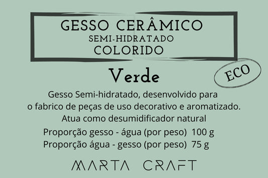 Gesso Cerâmico Semi-Hidratado (Eco) - Verde - MARTA CRAFT