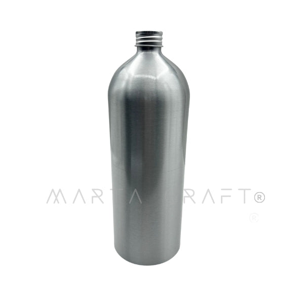 Frasco Garrafa Alumínio 1000 mL C/ Tampa Alumínio Boca 24