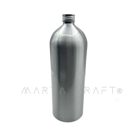 Frasco Garrafa Alumínio 1000 mL C/ Tampa Alumínio Boca 24