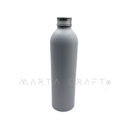 Frasco Garrafa Alumínio Branco 250 mL C/ Tampa Alumínio Boca 24