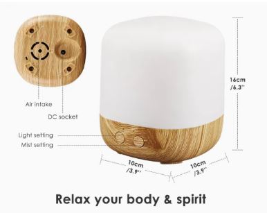 Ambientador / Difusor Elétrico USB 200ml- Aroma Diffuser- USB 200ml