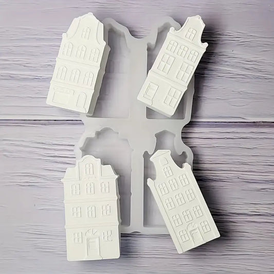 FC087MS -Molde de Silicone Casa, Forma decorativa para vela