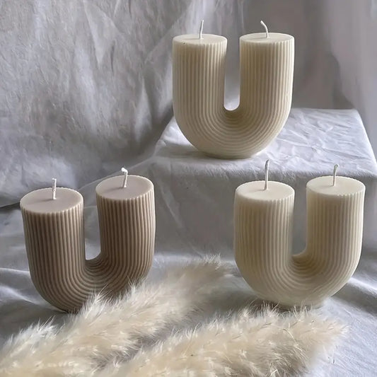 EP021MS -Molde de vela de silicone em forma de U 3D