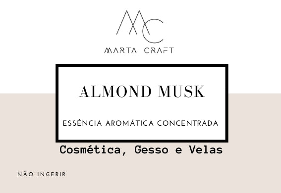 Essência aromática concentrada  para Velas e Sabonetes e Gesso -  ALMOND MUSK