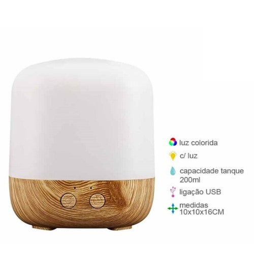 Ambientador / Difusor Elétrico USB 200ml- Aroma Diffuser- USB 200ml