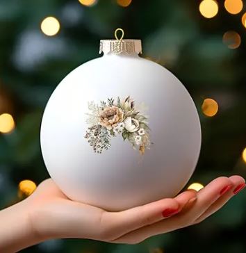 AT070 - Conjunto de 8 peças de autocolantes UV DTF flores fundo Branco